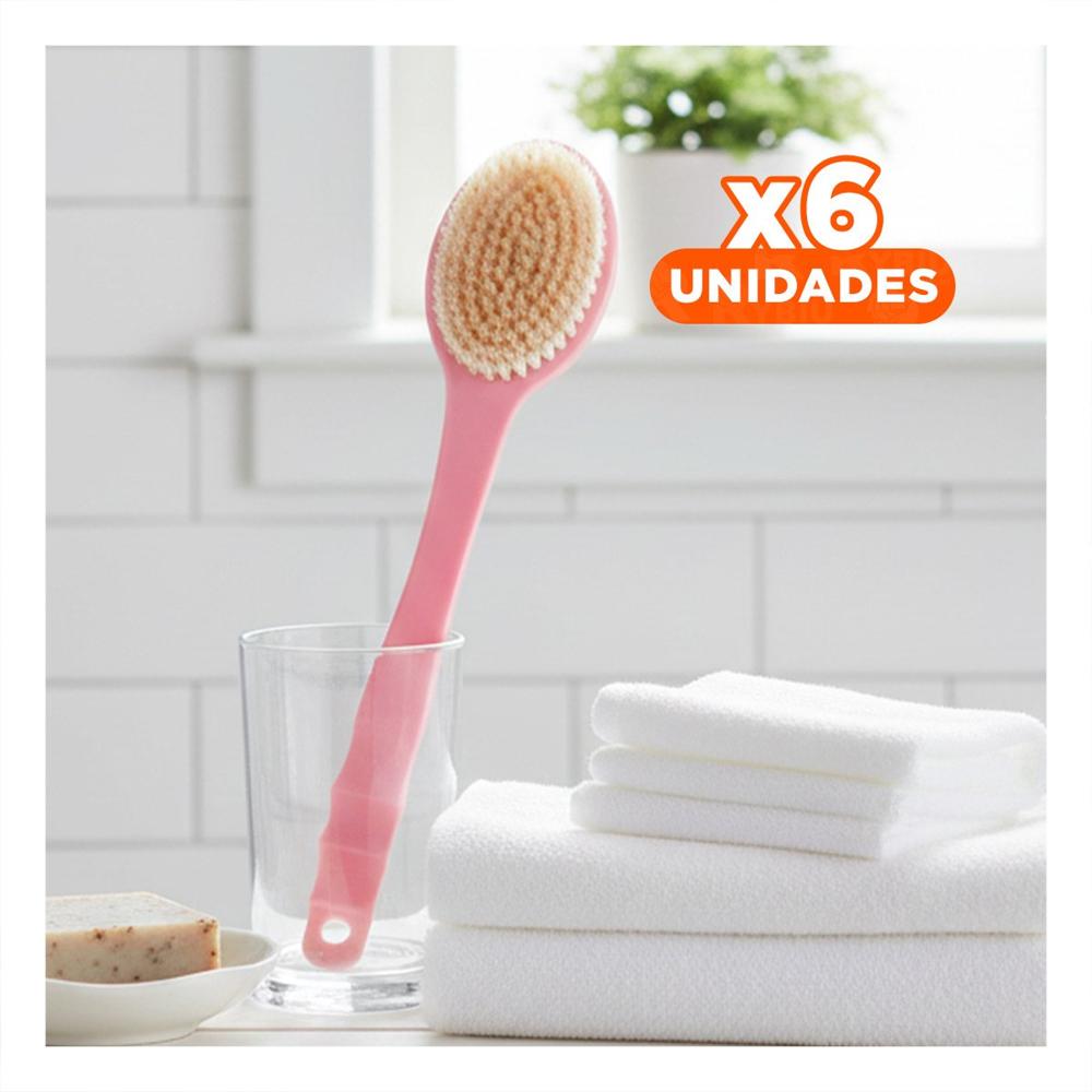 Pack6 Utensilio Masaje Rosado 36cm Un Cabezal para Uso Diario Y Papel Regalo