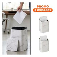 Pack2 Recolector de Uso Domestico para Cocina Color Blanco Marmoleado