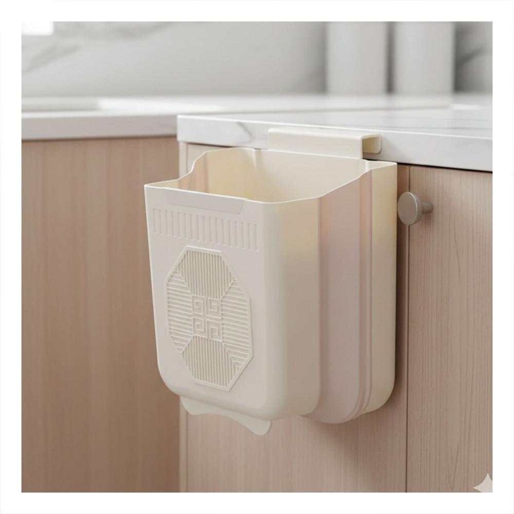 Cesto Plegable Puerta 22x21x12cm Plomo y Crema para Cocina Hogar Y Regalo Sticker