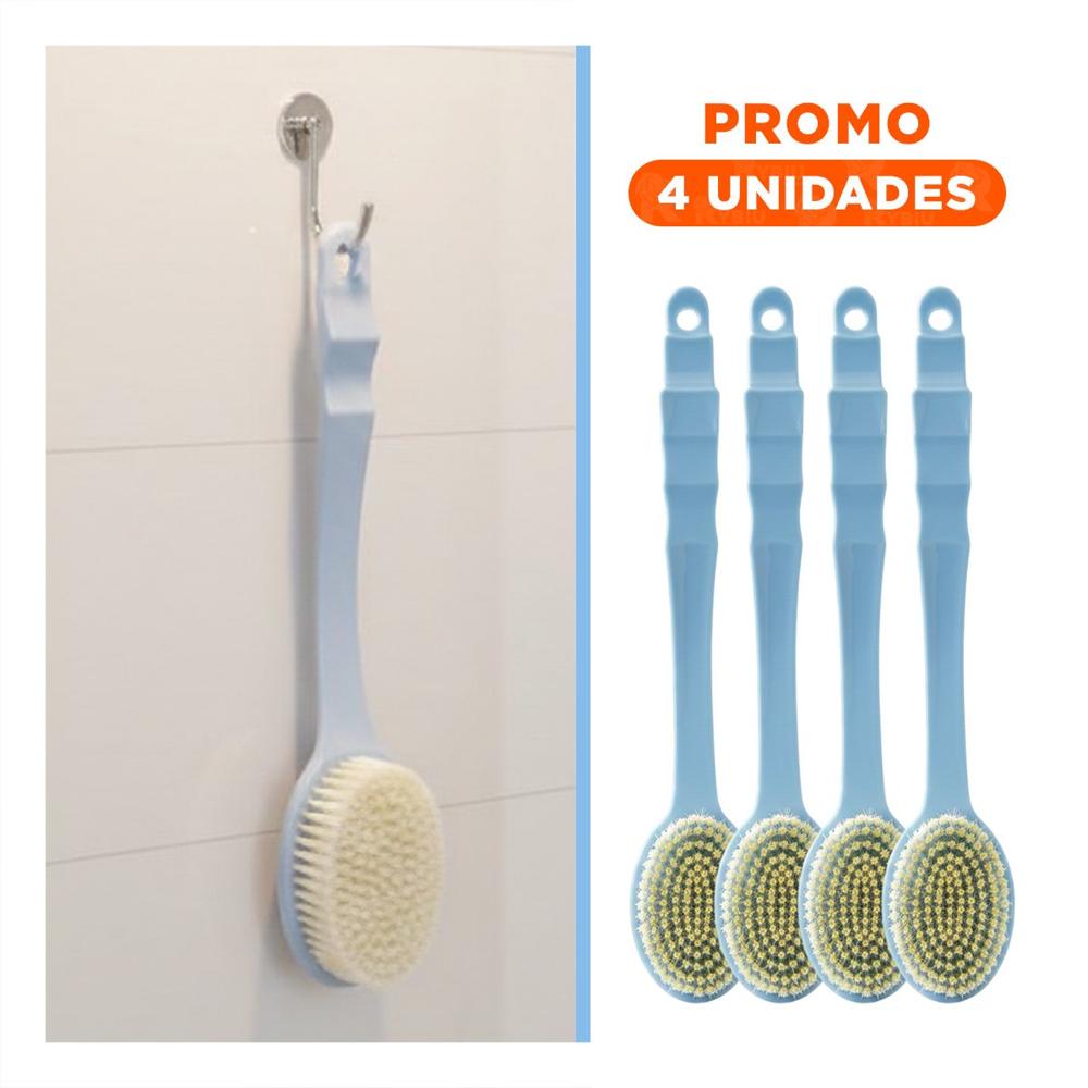 Pack4 Utensilio Corporal Azul 36cm Un Cabezal para Higiene Personal Y Regalo Sticker