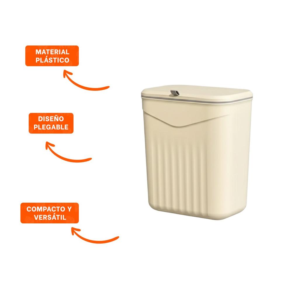 Deposito Colgante Beige de Basura Moderno y Practico para Hogar Y Ligas Regalo