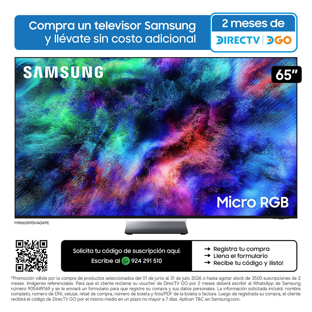 Televisor SAMSUNG Micro RGB 65"" UHD 4K Smart TV R95H Vision AI