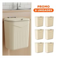 Pack6 Caja Colgante Beige Compacta y Duradera para Hogar
