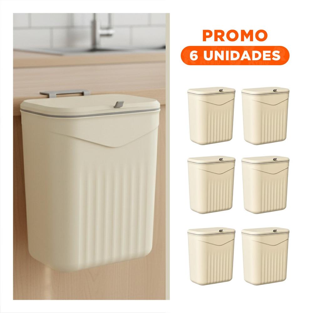 Pack6 Caja Colgante Beige Compacta y Duradera para Hogar