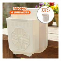 Pack4 Tacho Plegable para Puerta 22x21x12cm Crema y Plomo para Encimera