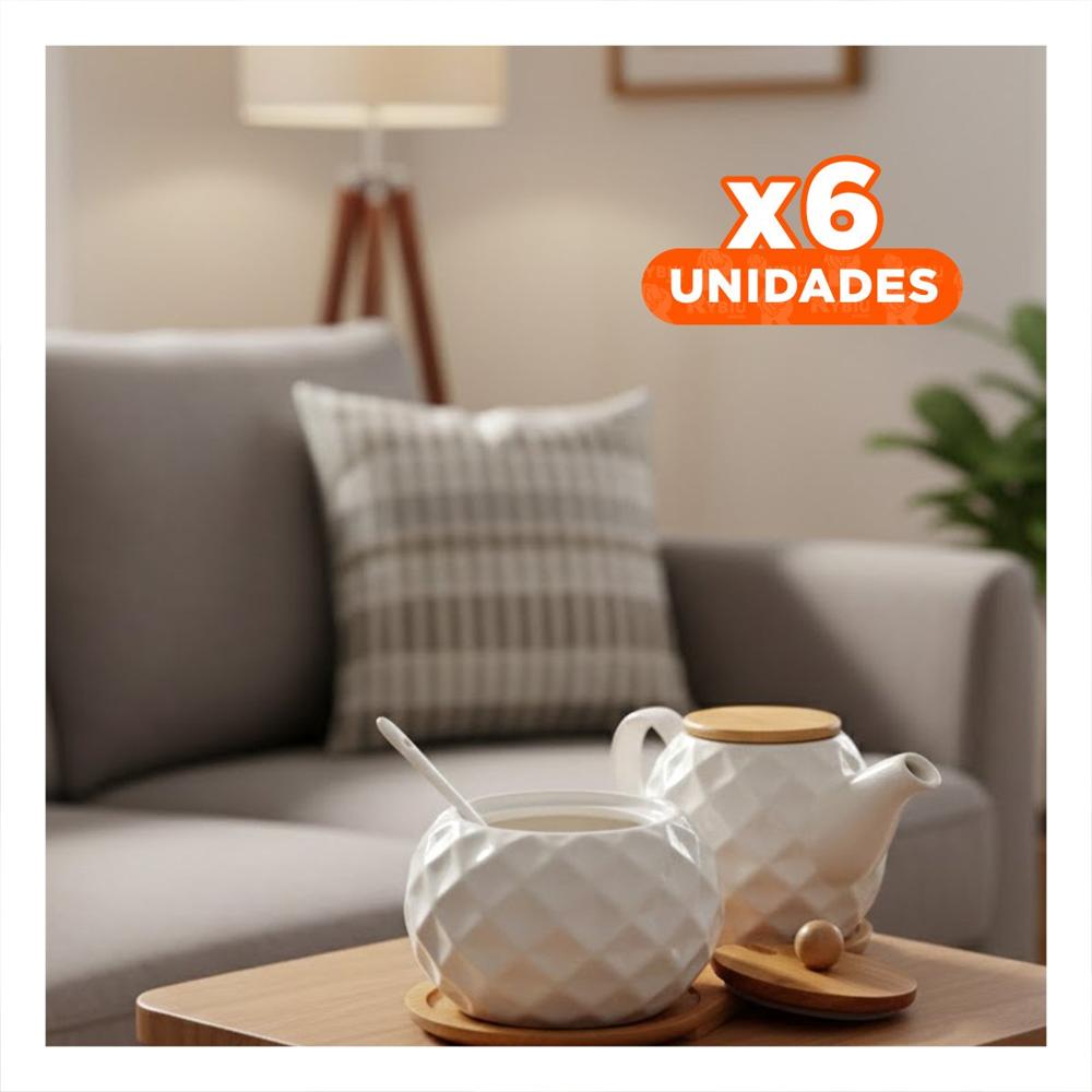 Pack6 Frasco Circular 500ml con Base de Color Blanco Tapa de Bambu y Cuchara Y Papel Regalo