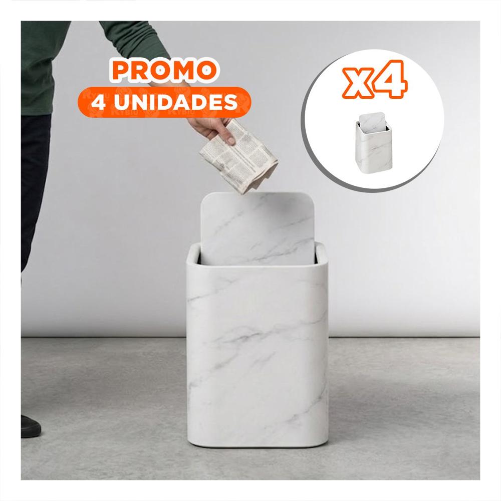 Pack4 Recolector Practico de Residuos para Cocina Color Blanco YPapel Regalo