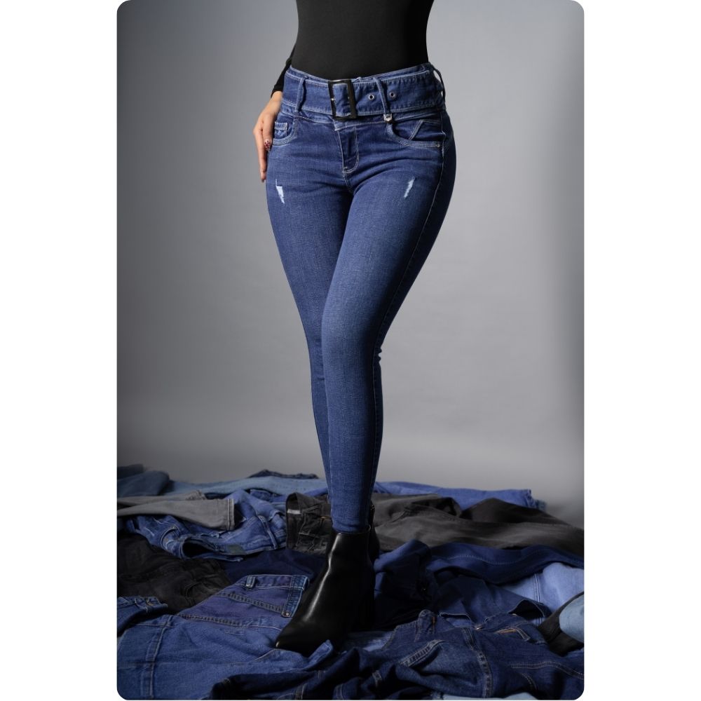 PANTALON MUJER SKINNY MOANA MARCA SASSARI 28 Azul