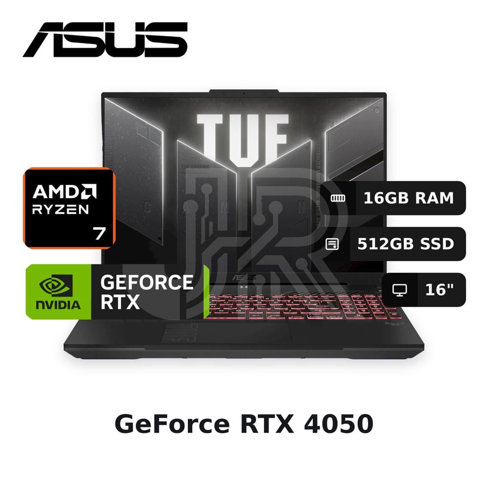 Laptop Asus Tuf Gaming A16 Fa607nuq Ryzen 7-170 16gb 512gb Ssd Rtx 4050 16"" (90nr0qf3-m00cf0)