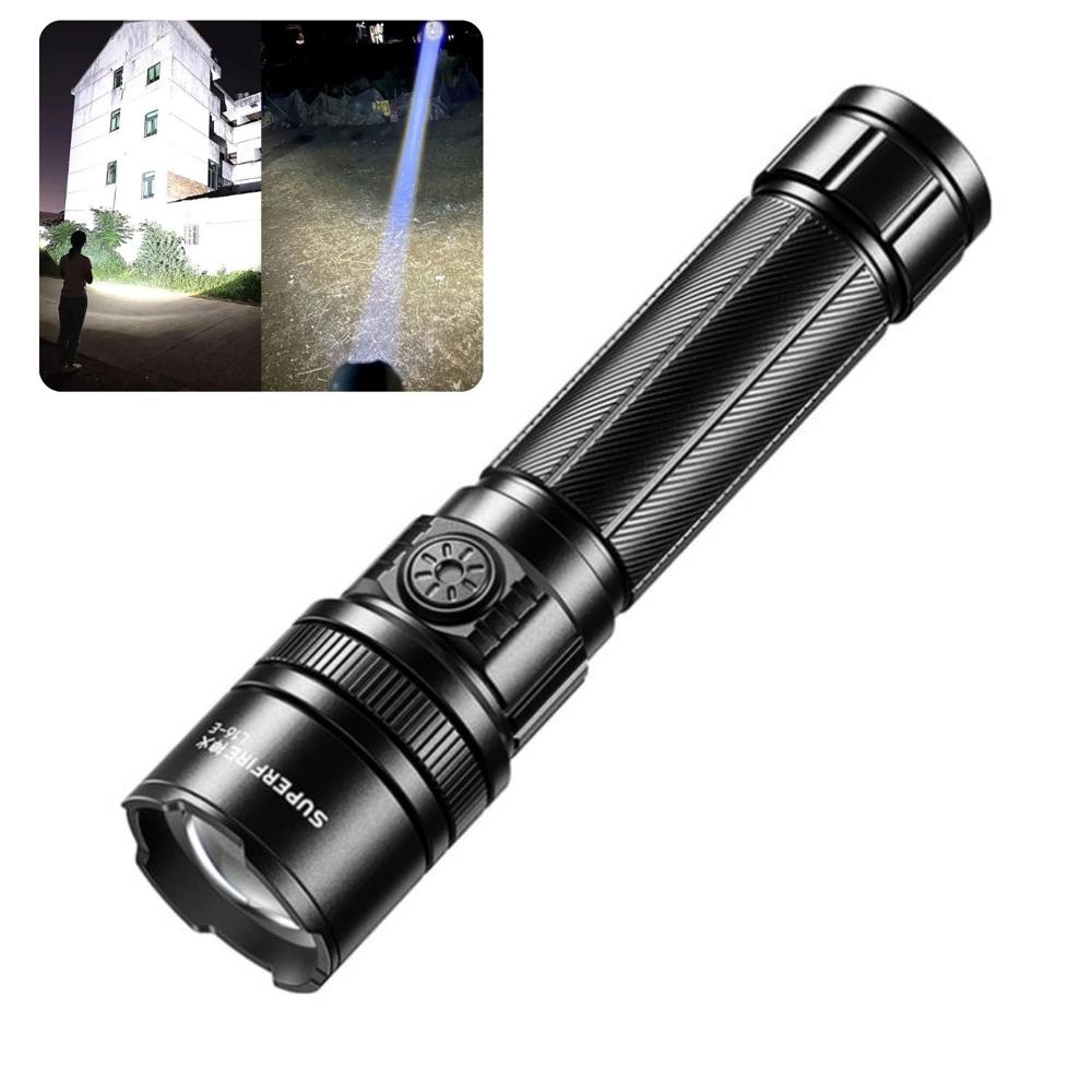 Linterna SUPERFIRE L16-E 900lm con Zoom Telescópico USB-C y Batería 21700