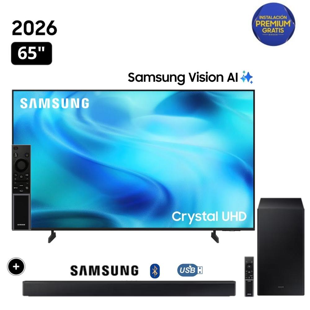 Televisor Samsung Smart TV 65" Crystal UHD 4K UN65U8000H + Soundbar HW B450