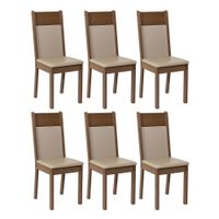 Kit de 6 Sillas de Comedor 4284 Marrón y Beige