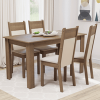 Juego de Comedor Ellen con 4 Sillas - Marrón y Negro