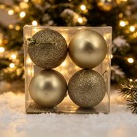 Set  x 4 Bolas Champagne 8 Cm