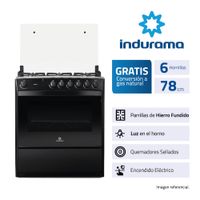 Cocina Indurama Oviedo Negro 6 Quemadores