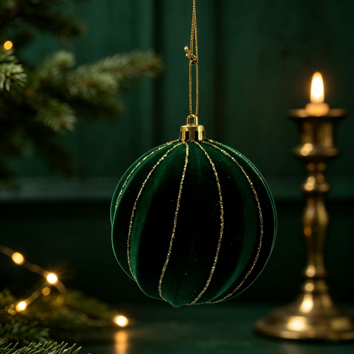 Bola Verde Velvet 8 Cm
