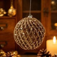 Bola Malla Champagne 10 Cm