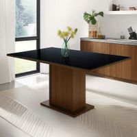 Mesa de Comedor Rectangular con Encimera de vidrio 6 Puestos 5275
