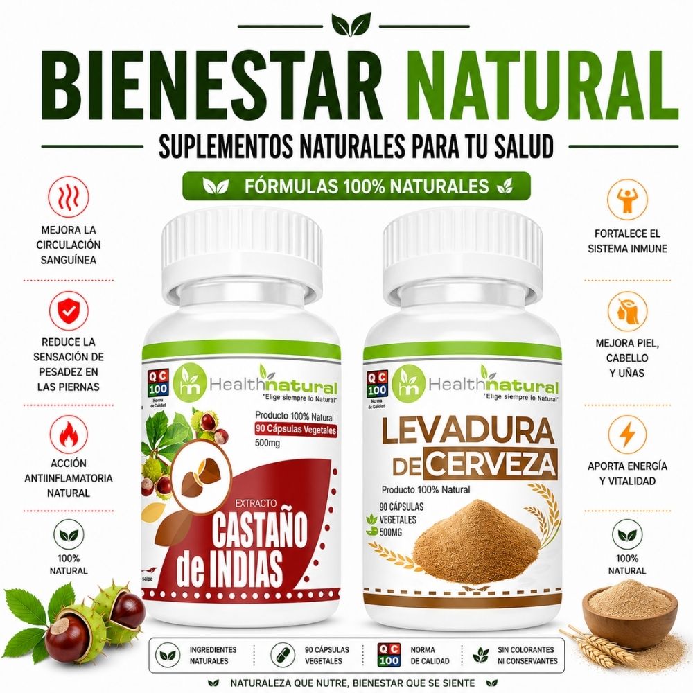 CASTAÑO DE INDIAS HEALTHNATURAL  Y LEVADURA DE CERVEZA HEALT