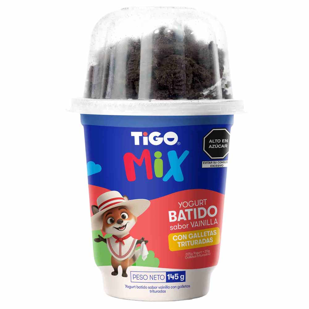 Yogurt TIGO Mix Vainilla con Galletas Trituradas Vaso 125g