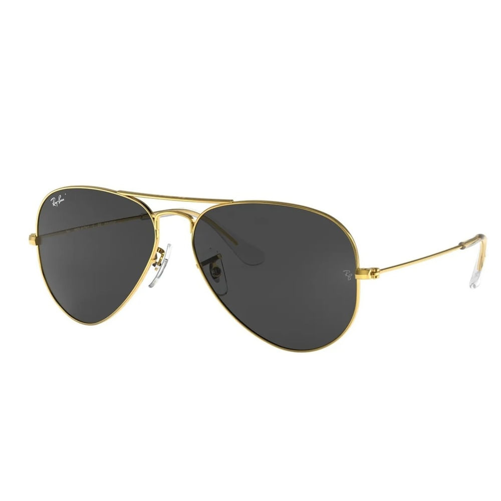 Lentes De Sol Aviador Clásico RB3025 Oro Pulido Luna Negra 58