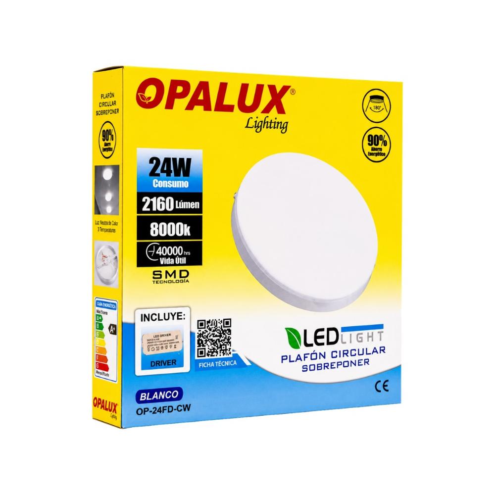 Panel Plafón LED Hielo Opalux 24W Luz Blanca