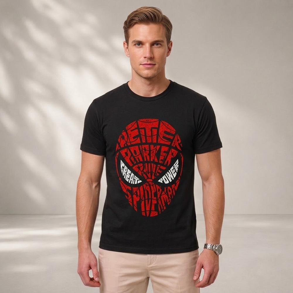 Polo Spider-Man Diseño Especial Color Negro Talla S