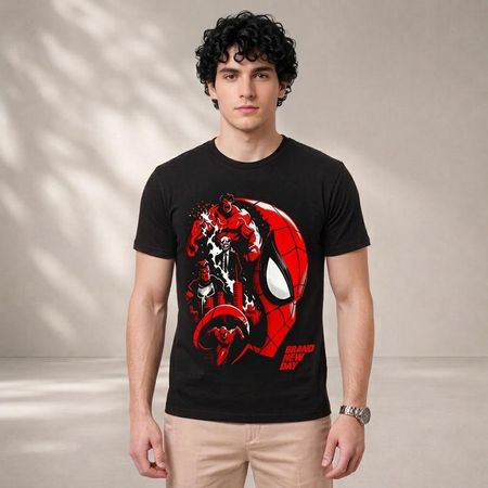 Polo de Hombre Araña Estilo Urbano Casual  Color Negro Talla M