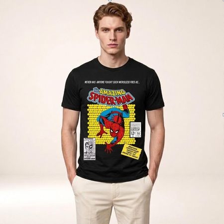 Polo Spiderman Algodón con Diseño Brand New Day Color Negro Talla S