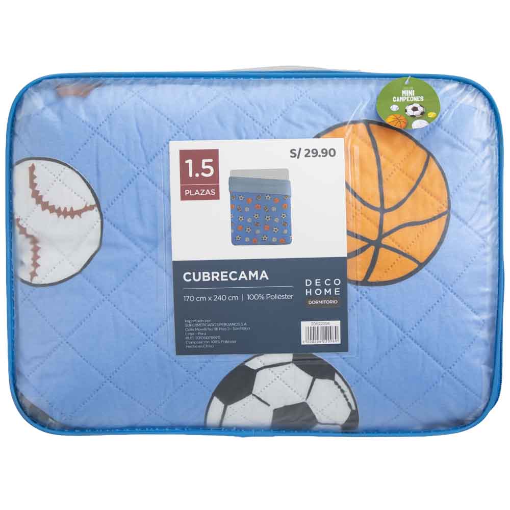 Cubrecama DECO HOME Campeones 1.5 Plazas