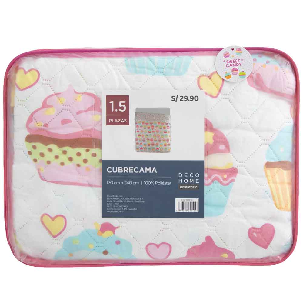 Cubrecama DECO HOME Sweet 1.5 Plazas