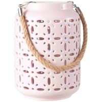 Farol DECO HOME Cerámica Rosado Acuarela