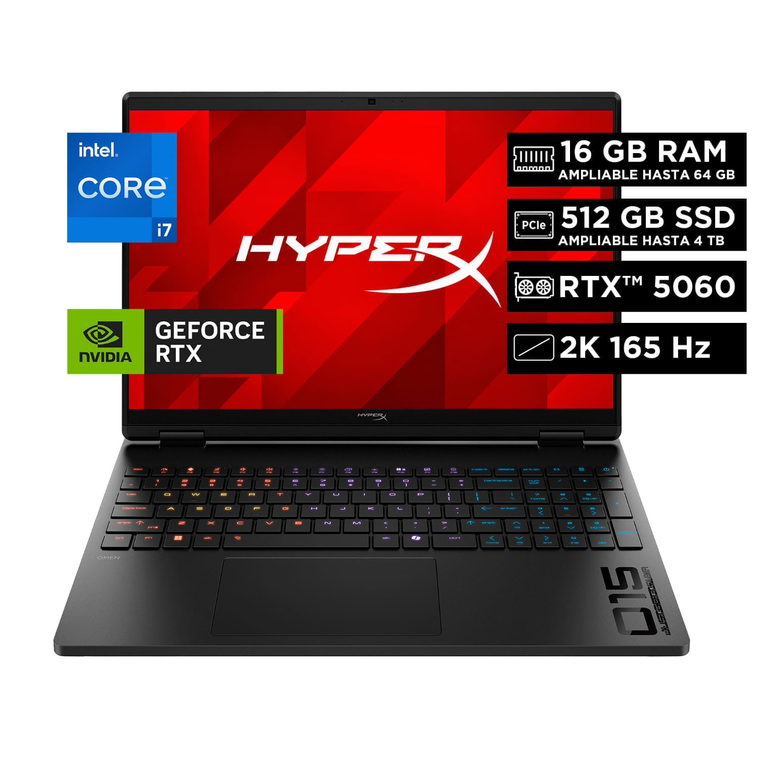 Laptop Gamer HP HyperX Omen 15-ga0001la 15.3" Intel Core i7 16GB RAM 512GB SSD NVIDIA GeForce RTX 5060