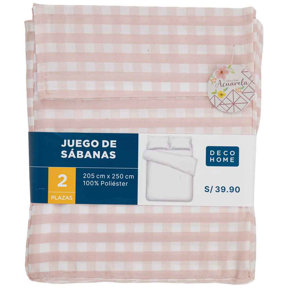 Juego de Sábanas DECO HOME Acuarela 2 Plazas