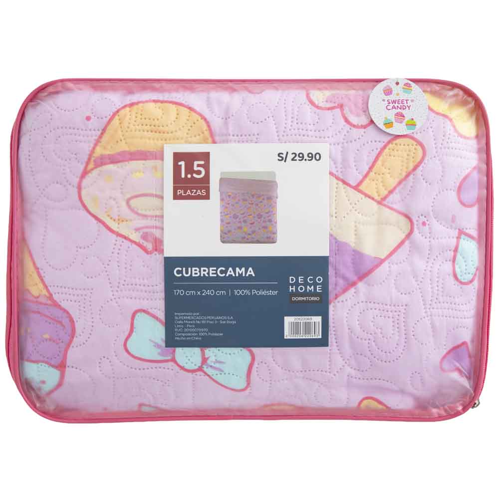 Cubrecama DECO HOME Sweet 1.5 Plazas