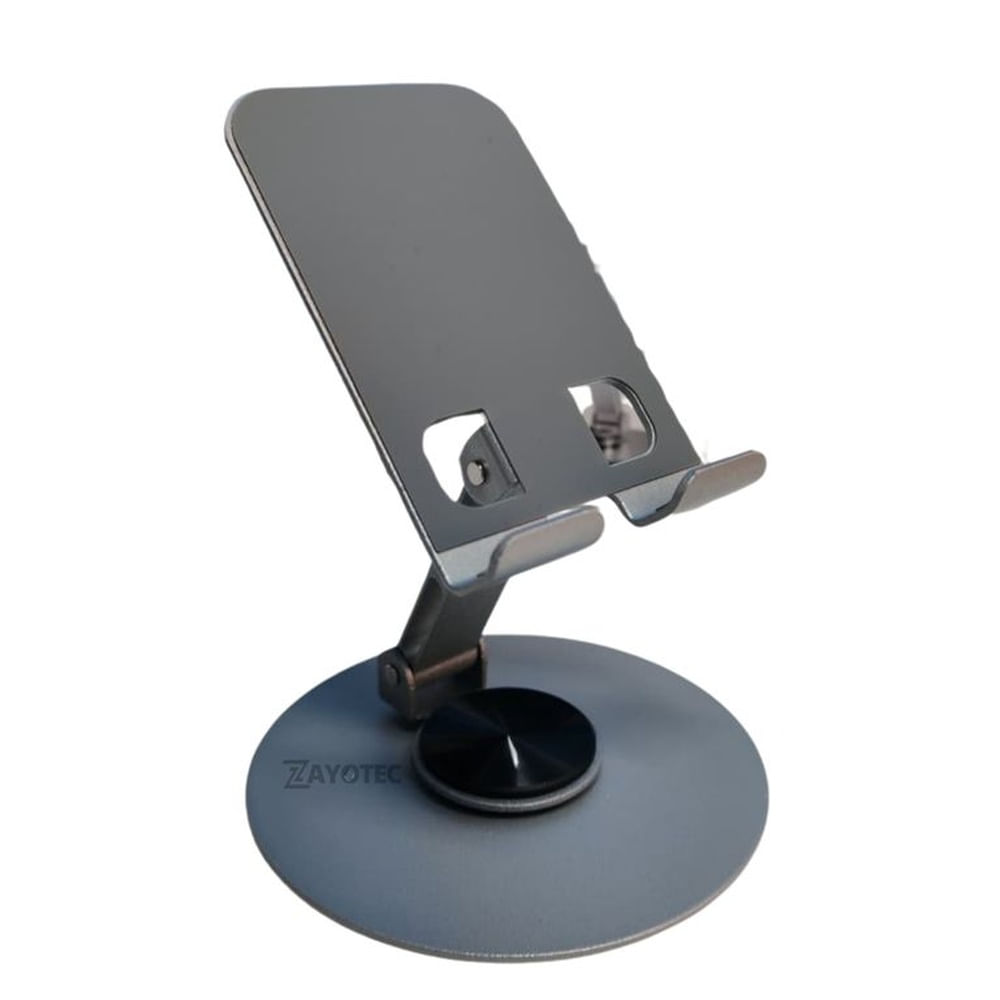 Soporte Metálico para Celular MOVISUN SPT-01 Gris Antideslizante Rotación 360° Escritorio Gris
