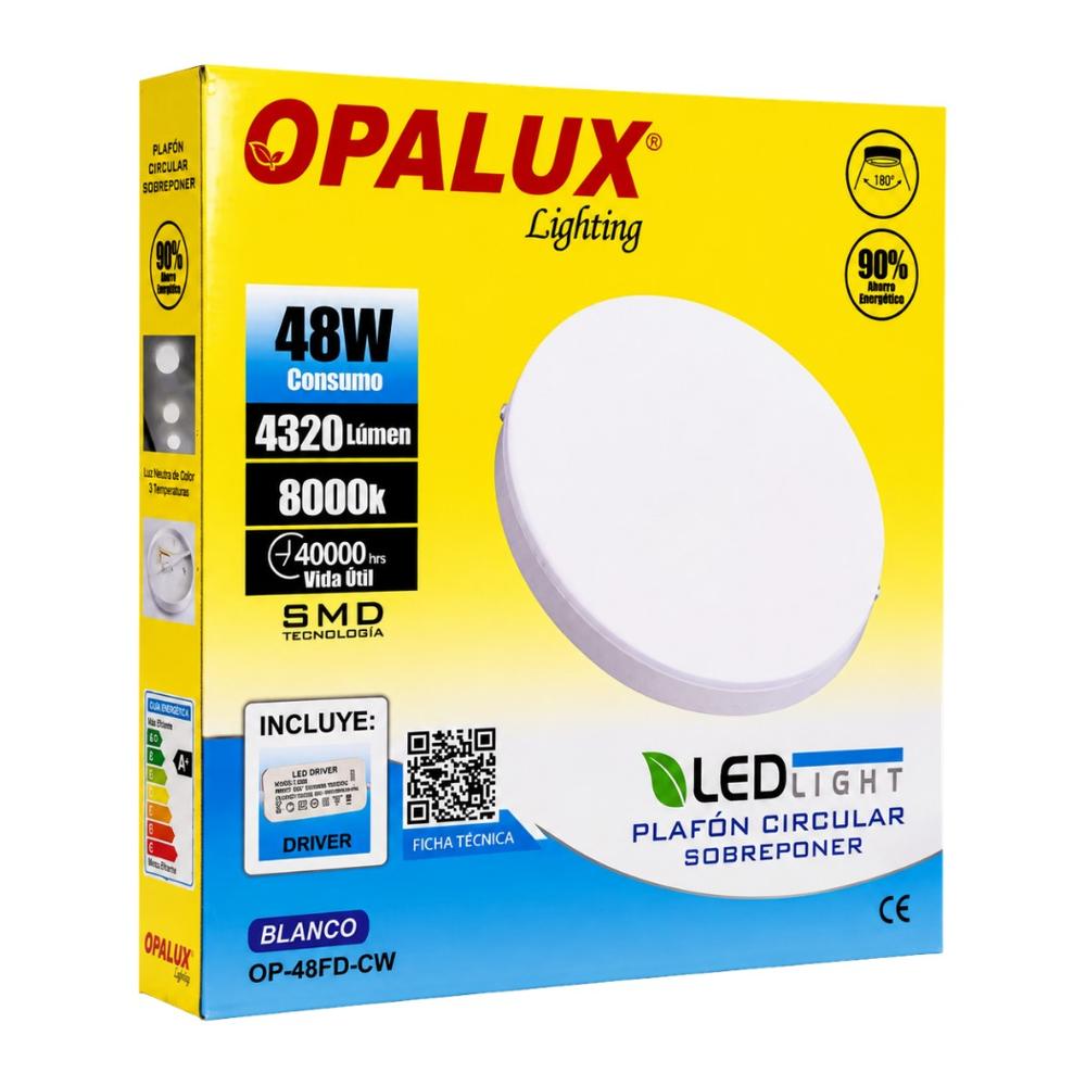 Panel Plafón LED Hielo Opalux 48W Luz Blanca