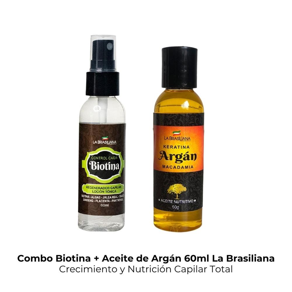 Combo Biotina con Aceite de Argán 60ml La Brasiliana