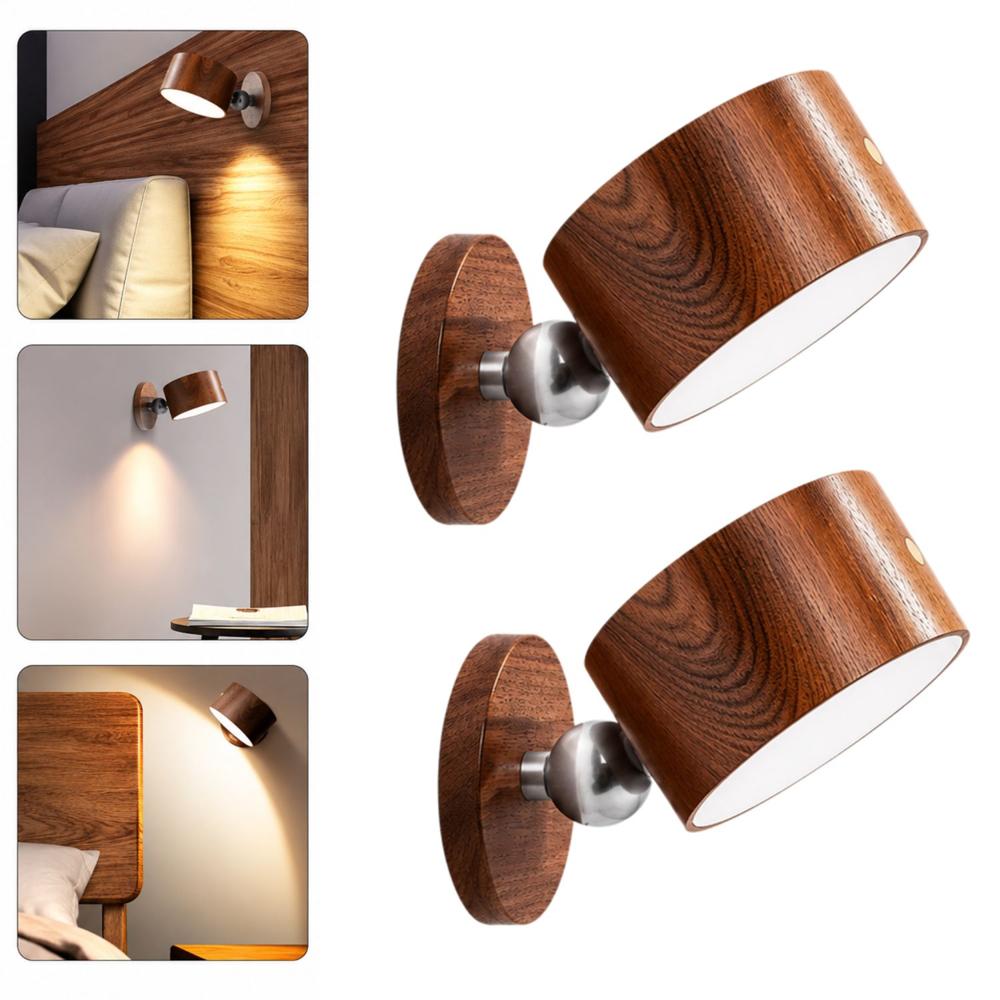 Pack 2 Lámparas de Pared LED Recargables Magnéticas 360 USB-C Táctiles