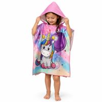 Toalla de Baño Tipo Capa con Capucha con Broches Laterales Diseño Unicornio