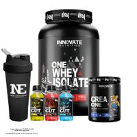 COMBO INNOVATE NUTRITION - ONE WHEY ISOLATE 1KG. CHOCOLATE Y CREA ONE 500GR. Y SHAKER