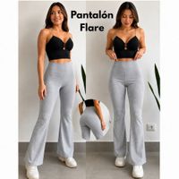 Pantalón Acampanado Suplex Grueso Flare Tiro Alto - Mujer Deportivo Melange S