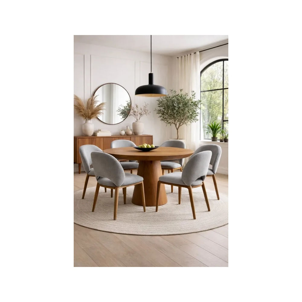 JUEGO DE COMEDOR 6 SILLAS CATALINA PLOMO Plomo