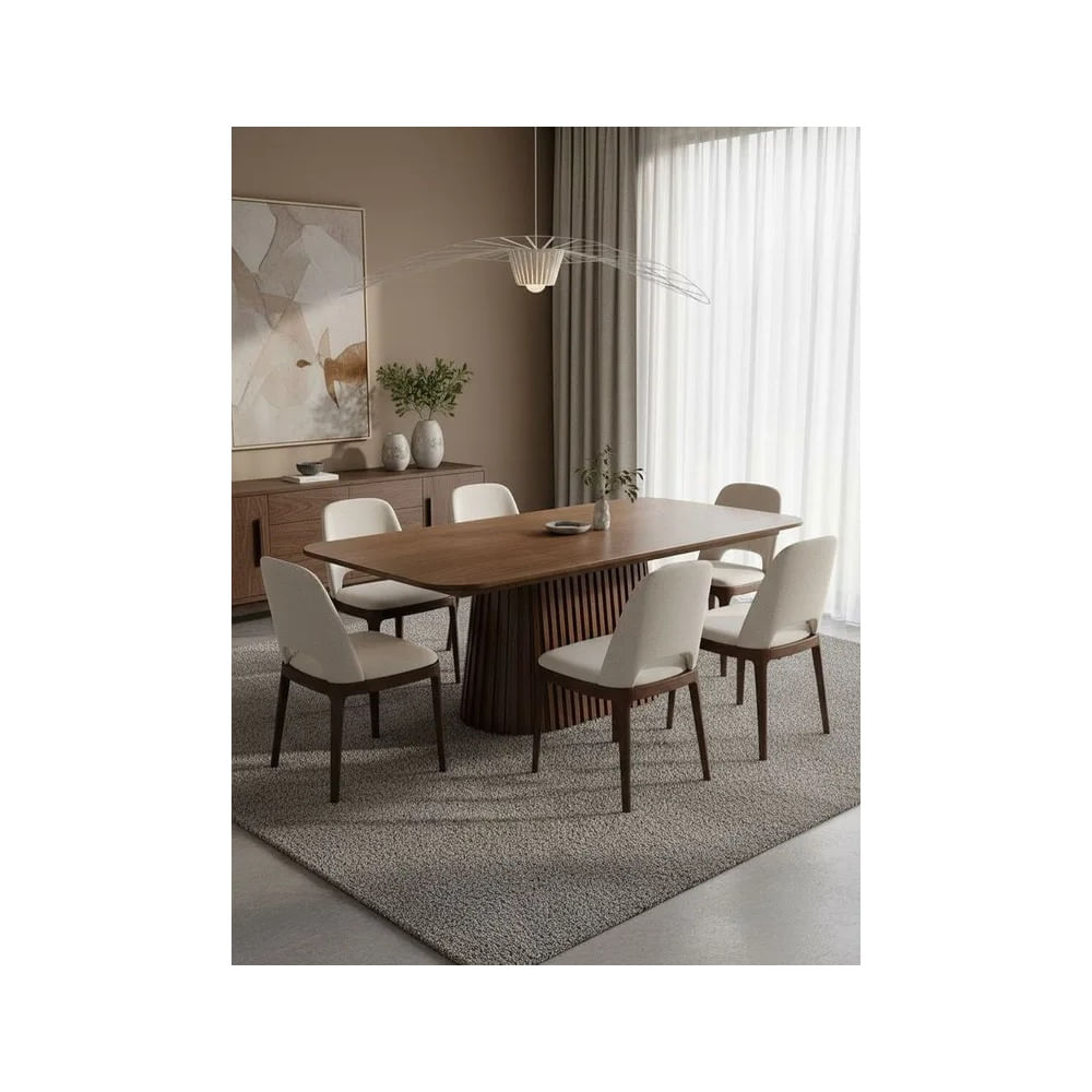 JUEGO DE COMEDOR 6 SILLAS ARVEN BLANCO Blanco