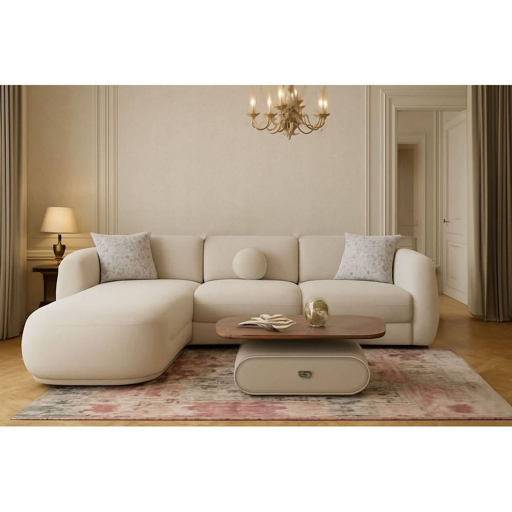 JUEGO DE SALA SECCIONAL LUMIERE BEIGE Beige