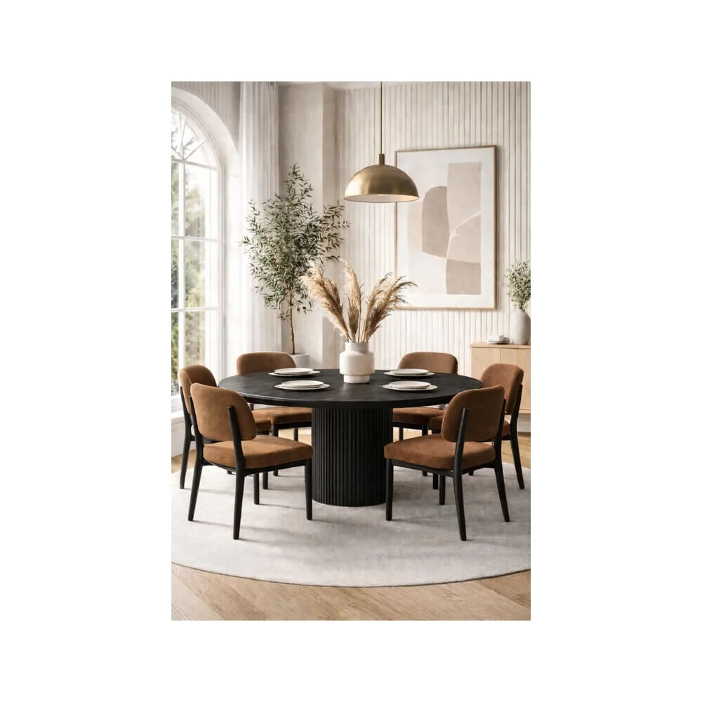 JUEGO DE COMEDOR 6 SILLAS NICOLAS TERRACOTA Beige
