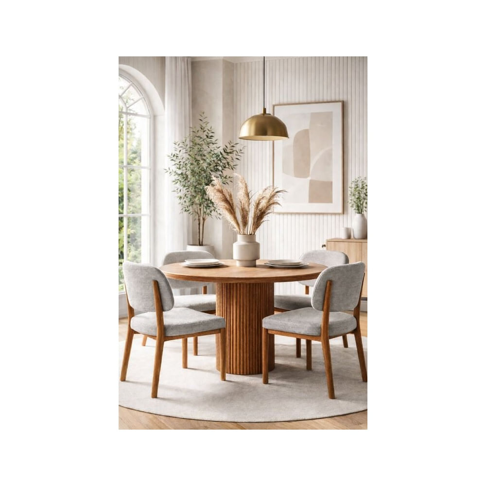 JUEGO DE COMEDOR 4 SILLAS NICOLAS PLATA Plata