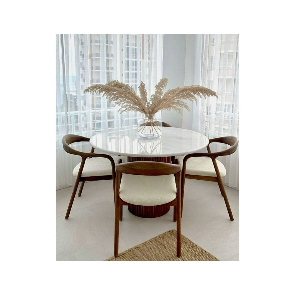JUEGO DE COMEDOR 4 SILLAS ORLAND NOGAL Nogal