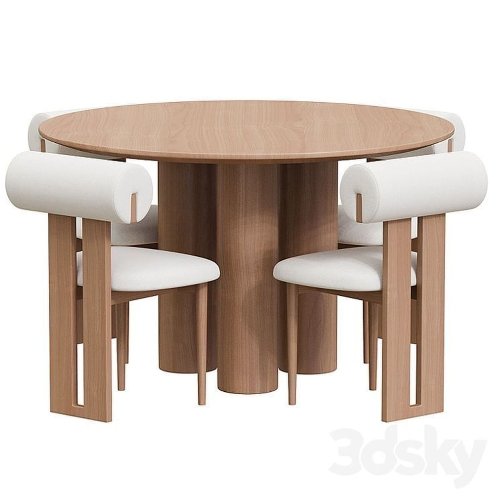 JUEGO DE COMEDOR 4 SILLAS BOREAL BEIGE Beige