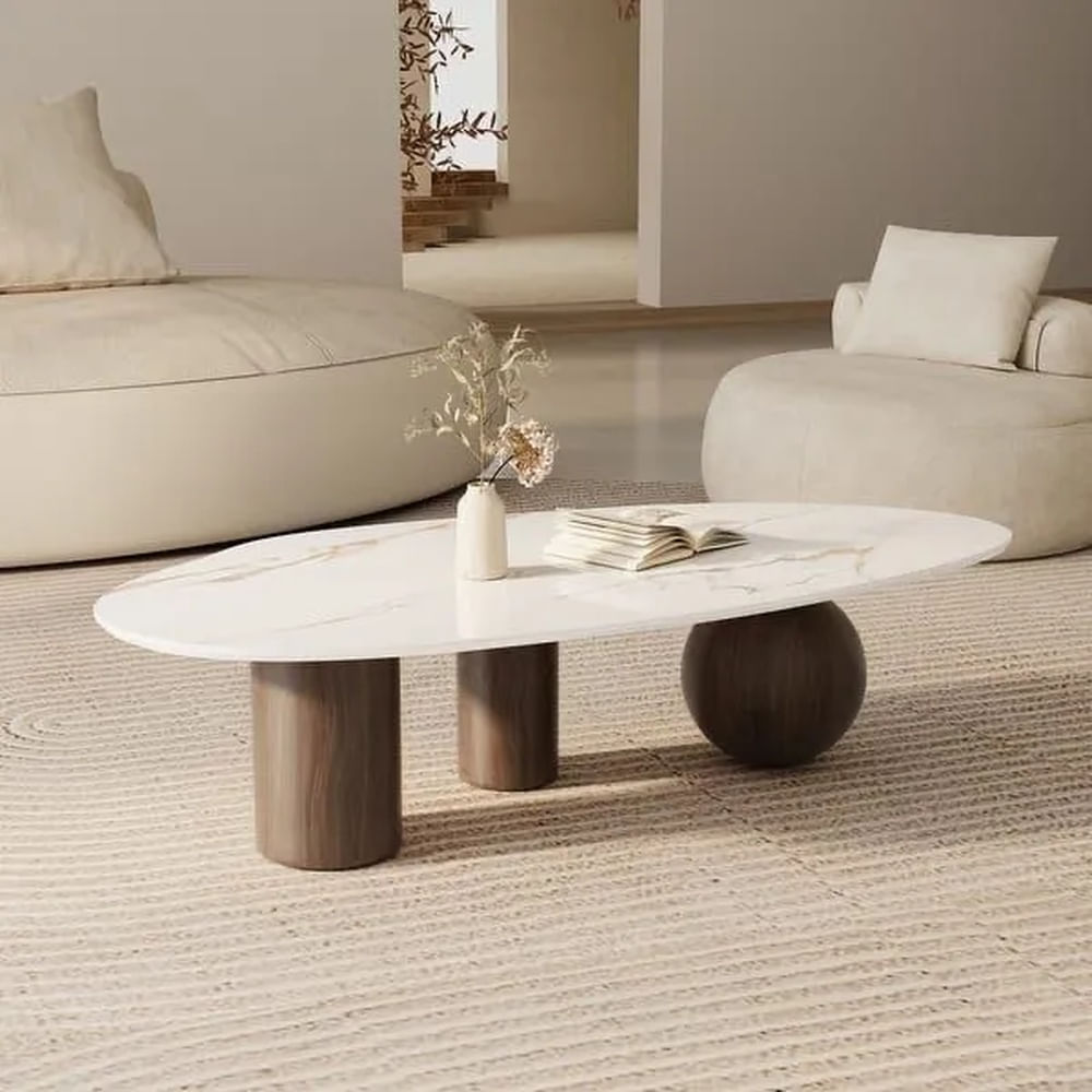 MESA DE CENTRO CAMILLE MARFIL Beige